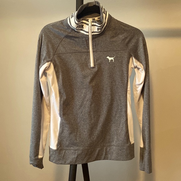PINK Victoria's Secret Tops - 2/15$ PINK 1/4 Zip Grey Pullover Sweater